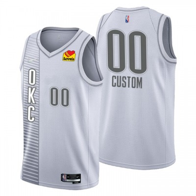 Oklahoma City Thunder Custom Men's Nike Gray 202122 Swingman NBA Jersey City Edition